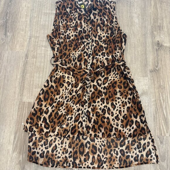 ALI & KRIS Leopard Print Sheer High‎ Low Dress/Cardigan/Cover Up - Picture 1 of 4